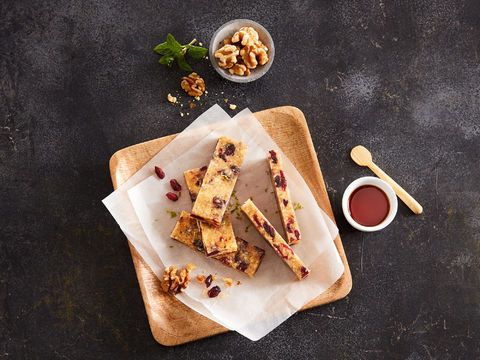 Walnut Bar with Cranberries & Maple Syrup
